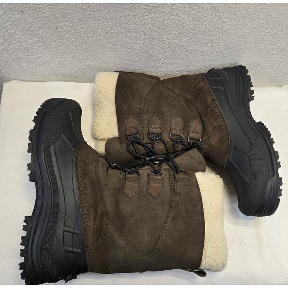 Adventuridge Winter Boots Mens 12 Brown Waterproof Insulated Snow Boots NEW - Picture 7 of 10